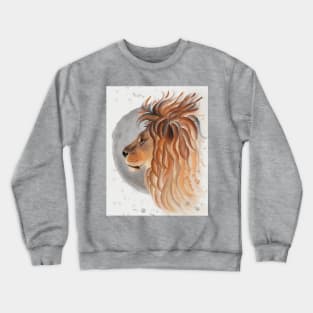 Watercolor lion portrait illustration by Renatta Zare Crewneck Sweatshirt